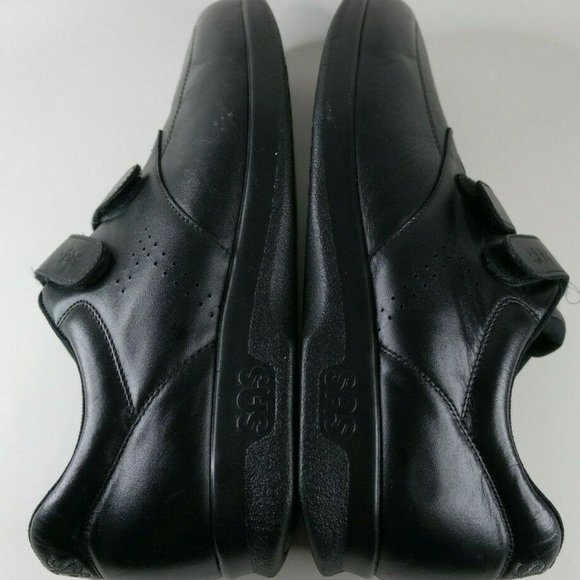 SAS Hook and Loop double strap black leather sneaker Men's Size 10 N - Picture 6 of 10